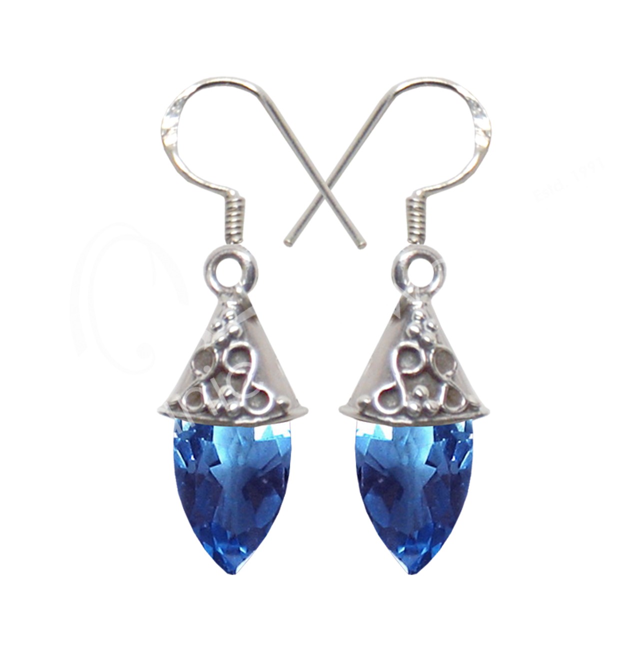 Wholesale Sterling Silver Blue Alexite Faceted Drop Earrings