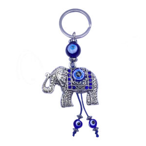 Elephant Evil Eye Keychain