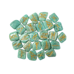 Polished Amazonite Rune Set