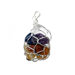 Chakra Stones in net Bag Pendant 1.5-1.75"