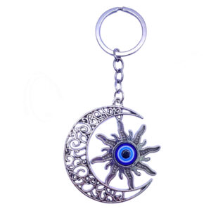 Moon and Sun Evil Eye Keychain