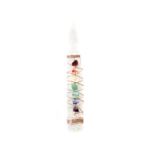 Selenite Chakra with Copper Wire Healing Wand