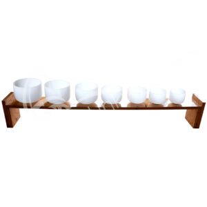 White Frosted Crystal Singing Bowl Chakra Tuned (Set of 7)