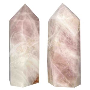 Polished Rose Quartz 6 Sides Obelisk