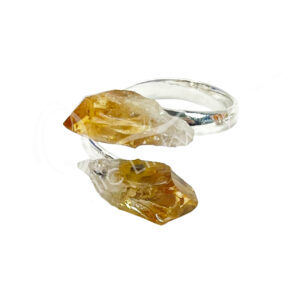 Natural Citrine Point Adjustable Ring (Pack of 3)