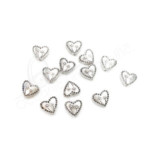 Flat Metal Heart Beads