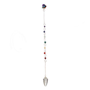 Crystal Quartz Teardrop Pendulum with Chakra Chain