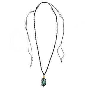 Amazonite Tumbled Stone in Net Necklace