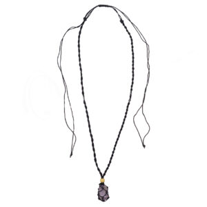 Lepidolite Tumbled Stone in Net Necklace