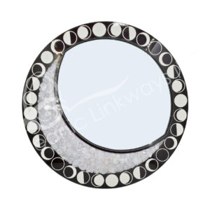 Apophyllite Point Crescent Moon Mirror
