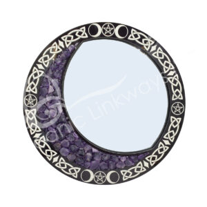 Amethyst Point Crescent Moon Mirror