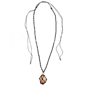 Sunstone Tumbled Stone in Net Necklace