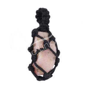 Rough Pink Opal in Thread Cage Pendant