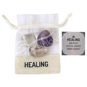 Tumbled Stone Kit Healing Amethyst and Crystal Quartz and Smoky Quartz