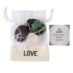 Tumbled Stone Kit Love Rose Quartz and Garnet and Emerald