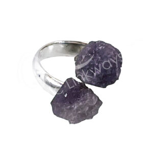 Natural Lepidolite Sterling Silver Adjustable Ring