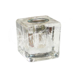 Plain Clear Glass Mini Candle Holder Cube 1.25"