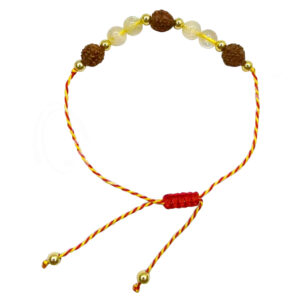 Rakhi Adjustable Bracelet for Succes with Citrine & Rudraksha