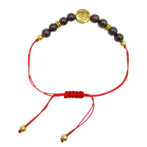 Rakhi Adjustable Bracelet for Abundance with Lotus & Garnet