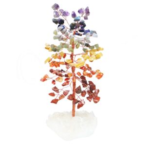 Chakra Gem Tree with White Apophyllite Geode Base