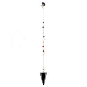 Hypersthene Hexagonal Pendulum with Chakra Chain & Chips