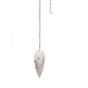 Moonstone Rainbow Faceted Drop Pendulum