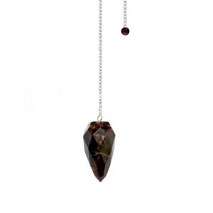 Garnet Faceted Drop Pendulum with Plain Chain