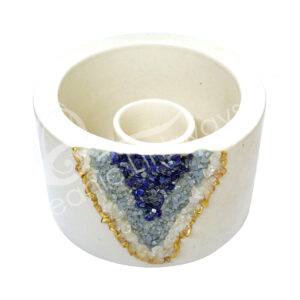 Angelite, Lapis Lazuli & Crystal Quartz Smudge Pot