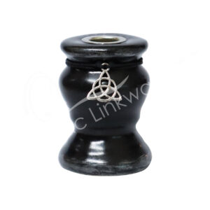 Triquetra Black Ceramic Mini Candle Holder