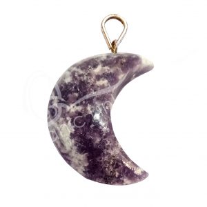 Lepidolite Moon Pendant