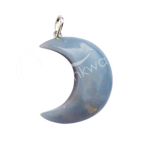 Polished Angelite Moon Pendant