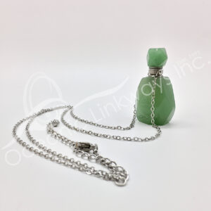 Green Aventurine Perfume Bottle Necklace with Chain