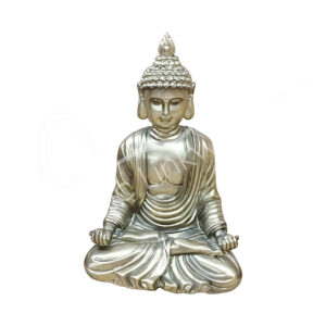 GOLD BUDDHA MEDITATING WITH OPEN HANDS STATUE 4.30"L X 6.30"H