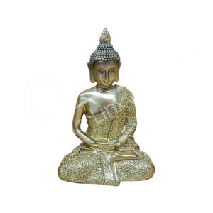 GOLD ANTIQUE BUDDHA IN MEDITATION STATUE 4.35"L X 6.30"H
