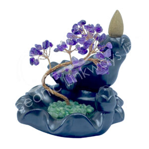 Backflow Cone Burner with Amethyst Gem Tree 4.75-6"