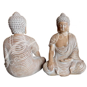 NATURAL BUDDHA TOUCHING THE EARTH STATUE 8.25"L X 11.75"H