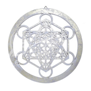 Metatron Carved Wall Plaque Gold & White 13.5"