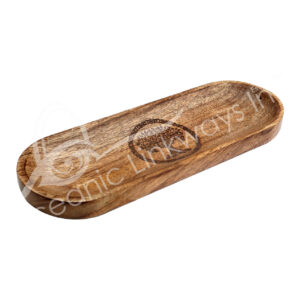 Tree of Life Laser Engraved Oval Mango Wood Incense Holder 11″L X 4″W