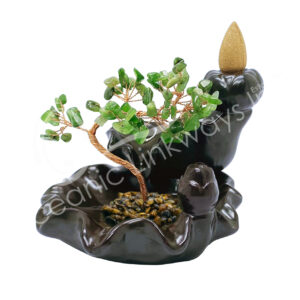 Backflow Cone Burner with Nephrite Jade Gem Tree 4.75-6"