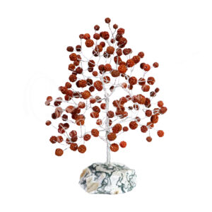 Rudraksha Gem Tree with Tree Agate Base 7" 160 Beads