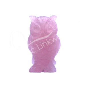 Rose Quartz Owl Carving