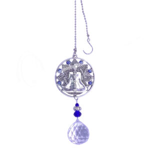 Evil Eye Hanging with Crystal Faceted Ball and Chakra Buddha