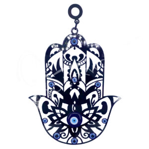 Fatima Hand with Lotus Evil Eye Wall Plaque