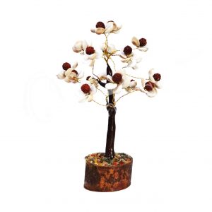 Shell & Rudraksha with Wooden Base 100 Beads Gems Tree