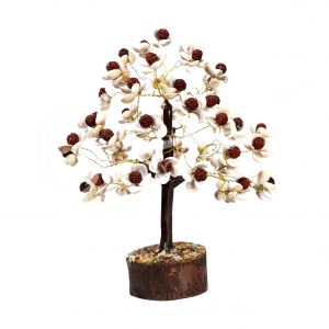 Shell & Rudraksha with Wooden Base 300 Beads Gems Tree