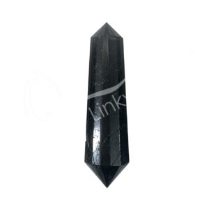 Polished Black Tourmaline Double Terminated Point 16 Facets