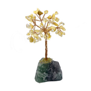 Citrine Gem Tree with Fluorite Base 63 Beads