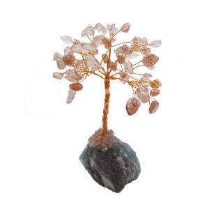 Strawberry; Quartz Gem Tree with Fluorite Base 63 Beads