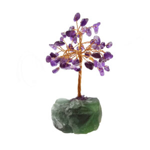 Amethyst Gem Tree with Fluorite Base 63 Beads