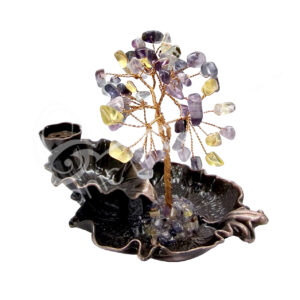 Backflow Cone Burner with Fluorilte Gem Tree and Metal Lotus